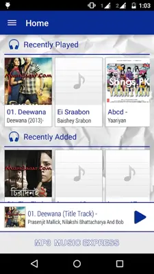 MP3 Music Express android App screenshot 1